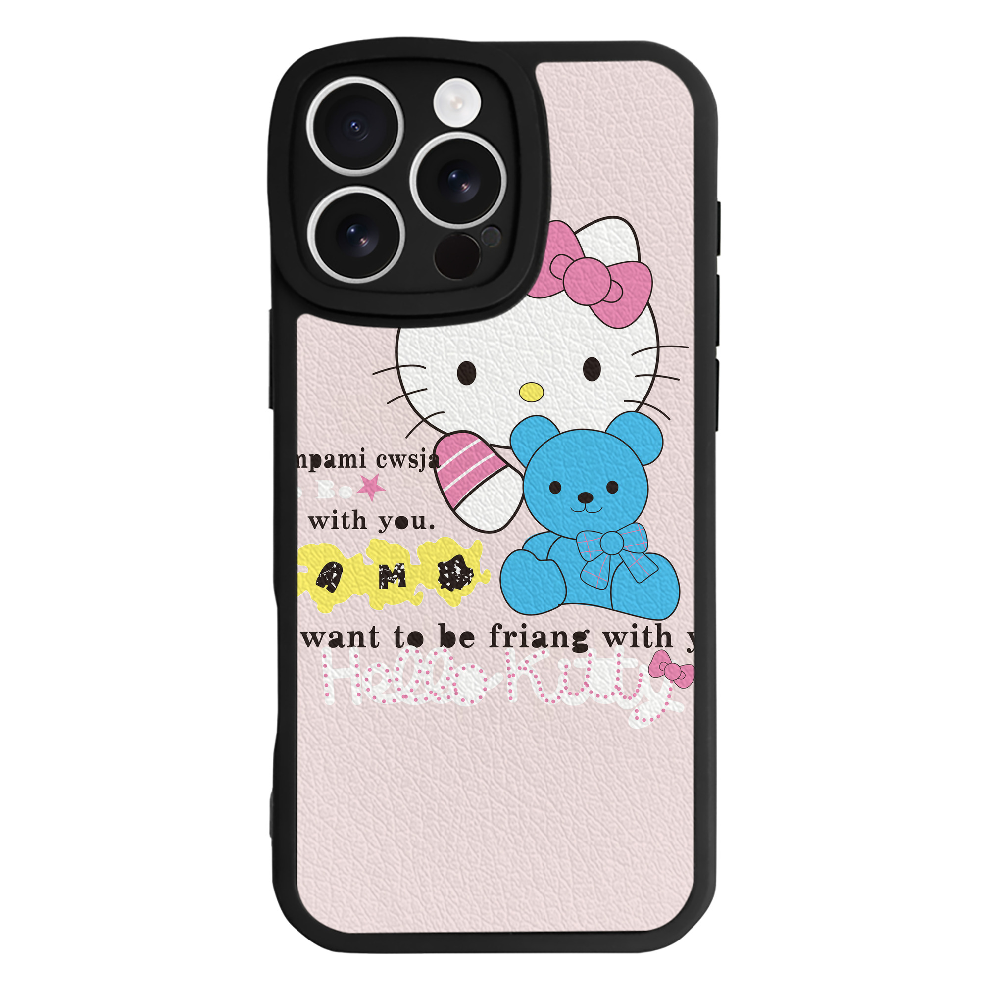 （画像用） Hello Kitty ハローキティ 【iPhone 16シリーズ対応】シリコンスマホケース（レザー調） 材質：シリコン